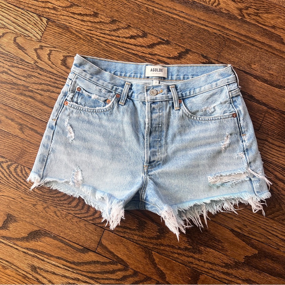 AGOLDE PARKER VINTAGE CUT OFF SHORT,
IN SWAPMEET, SIZE 27